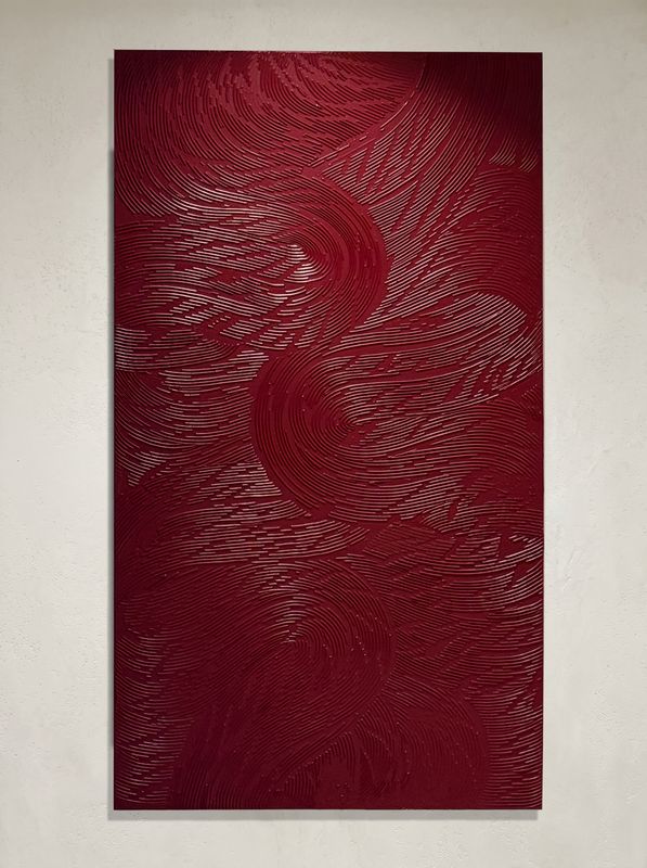 Waves in Silence — Dark Red